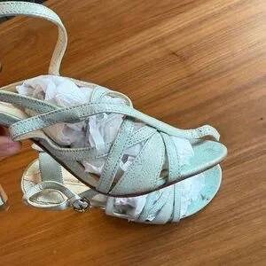 Max Studio | Shoes | Vintage Max Studio Strappy Aqua Sparkle Green ...